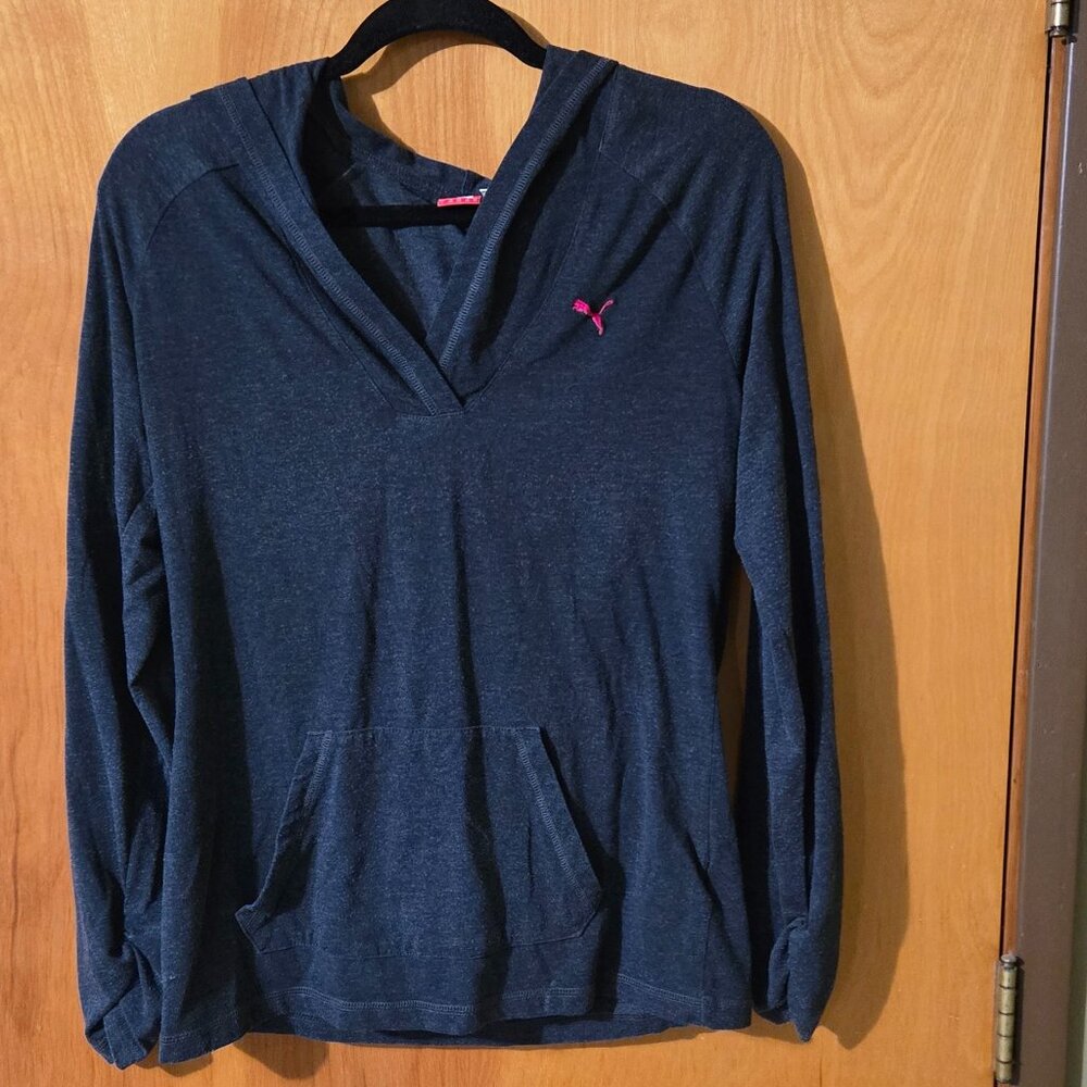 PUMA Sport Lifestyle Black Hoodie Sweatshirt Womens Pullover Hooded